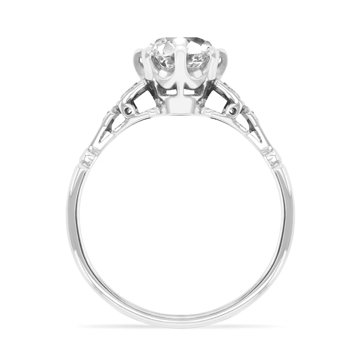 1.58ct Edith Old Cut European Round Diamond Vintage Style | Pre-Loved | Platinum - Image 3