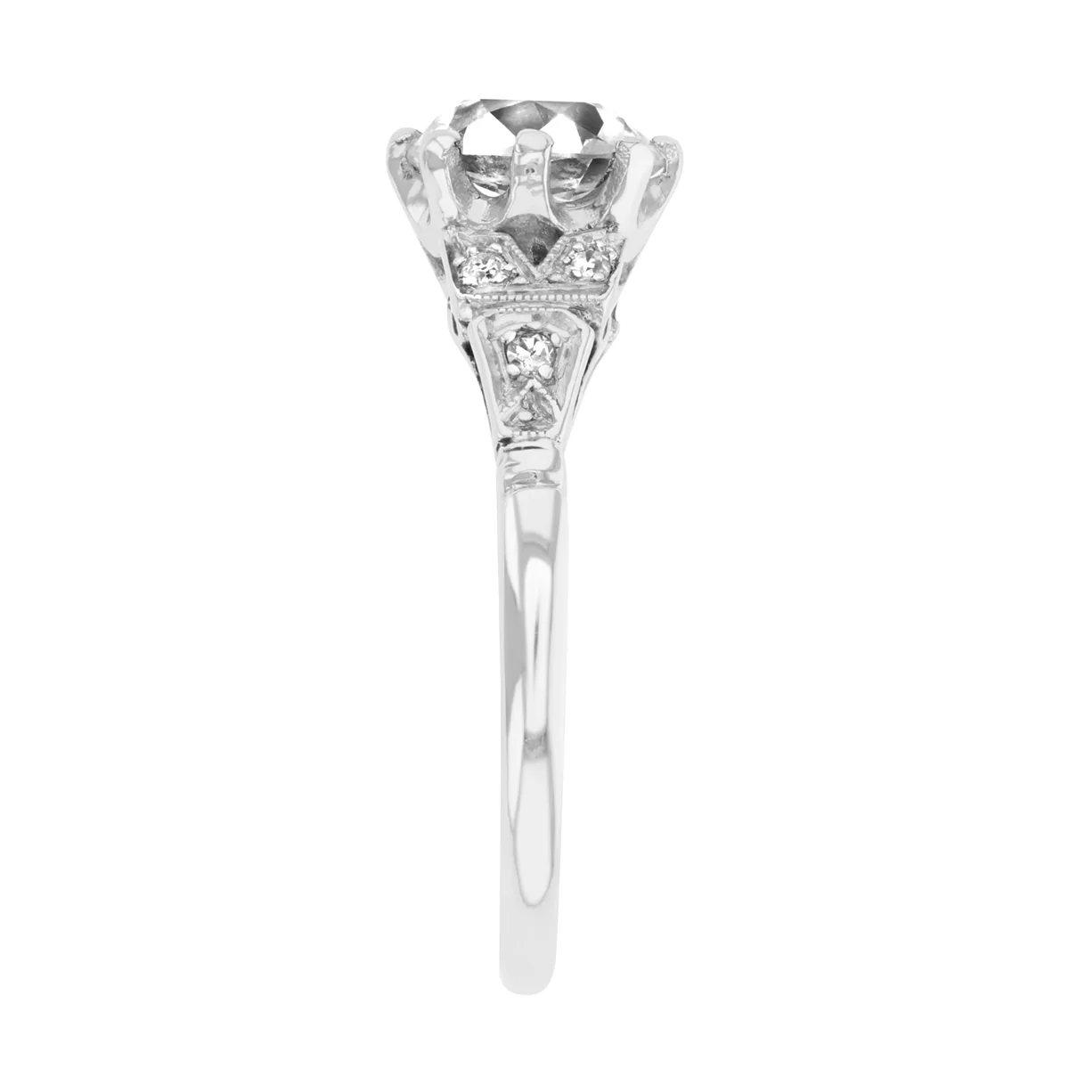 1.58ct Edith Old Cut European Round Diamond Vintage Style | Pre-Loved | Platinum - Image 4