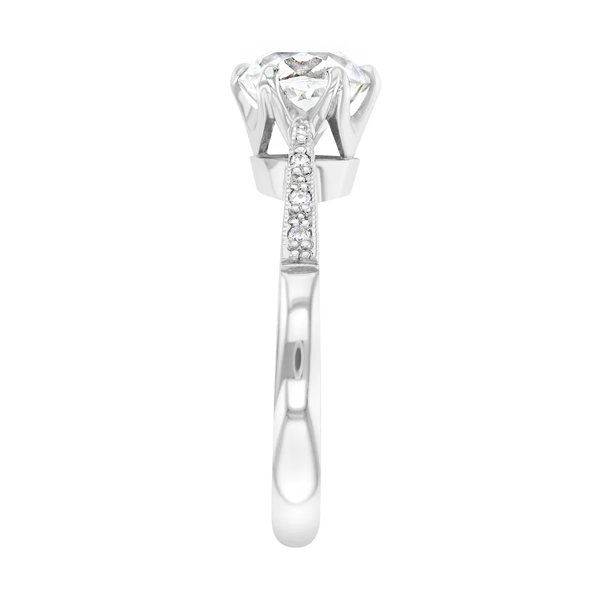 1.63ct Florrie Old Cushion Cut Diamond with Milgrain Shoulders | Pre-Loved | 18K White Gold - Image 4