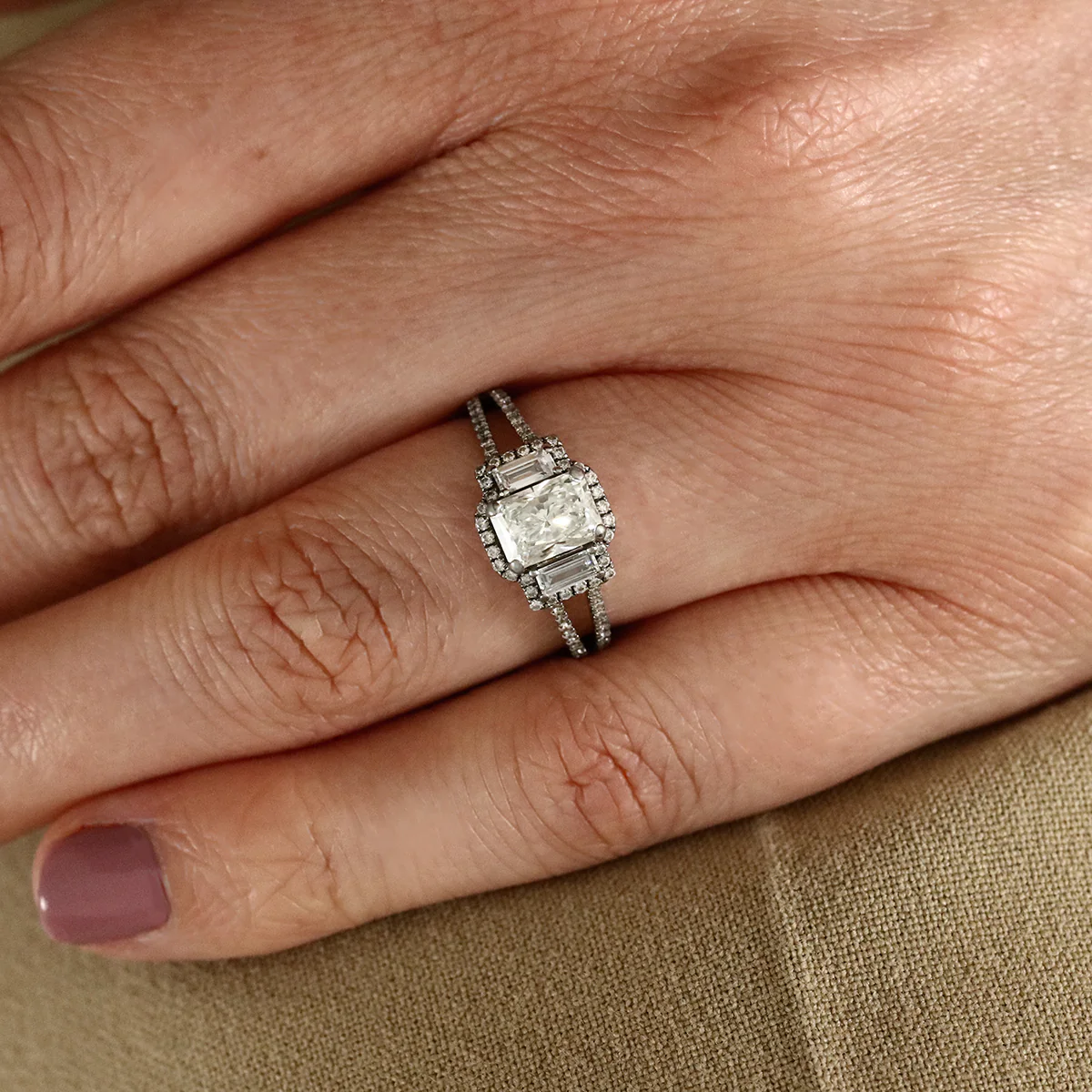 1.65ct Radiant Triple Halo Ring | Pre-Loved | 18K White Gold - Image 6