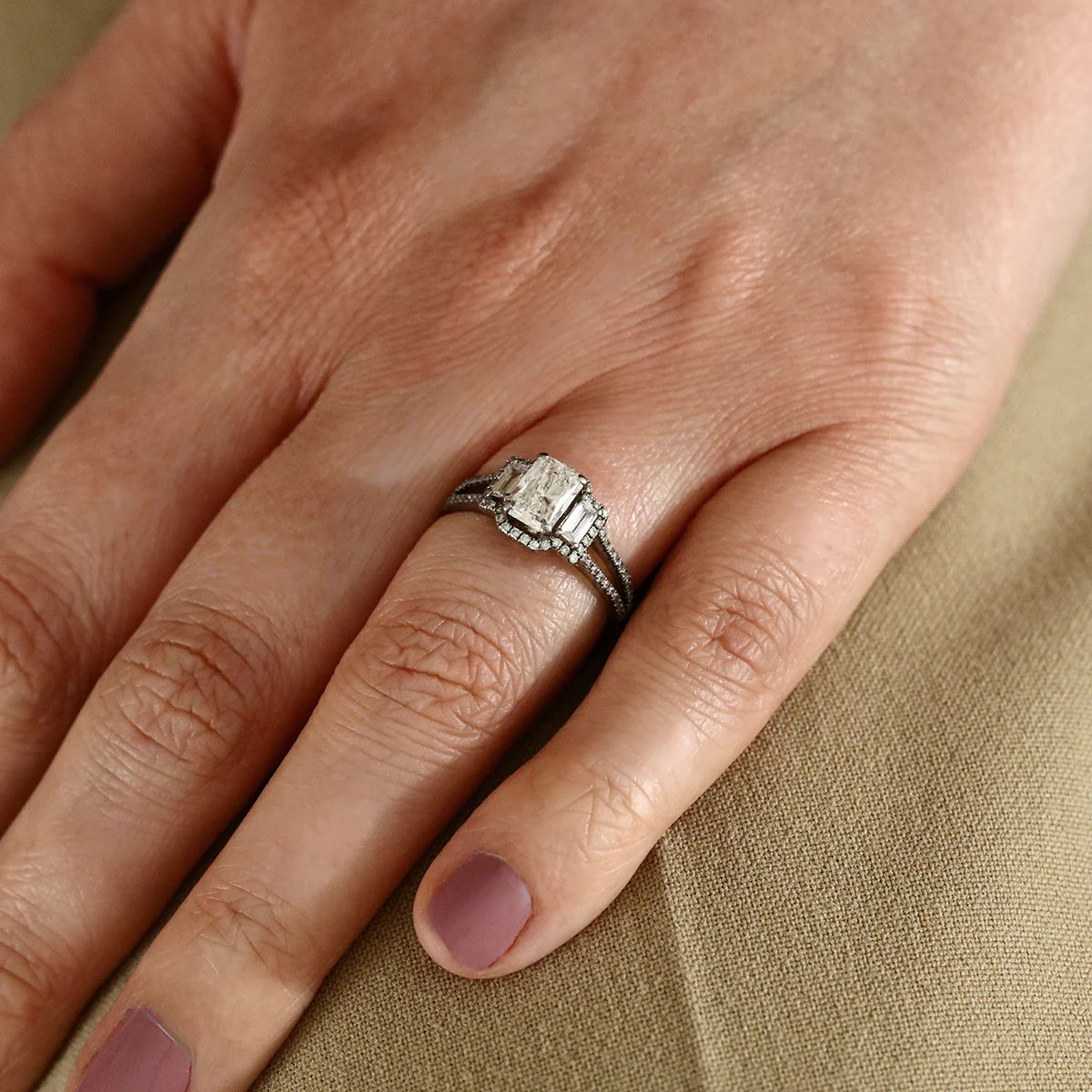 1.65ct Radiant Triple Halo Ring | Pre-Loved | 18K White Gold - Image 7