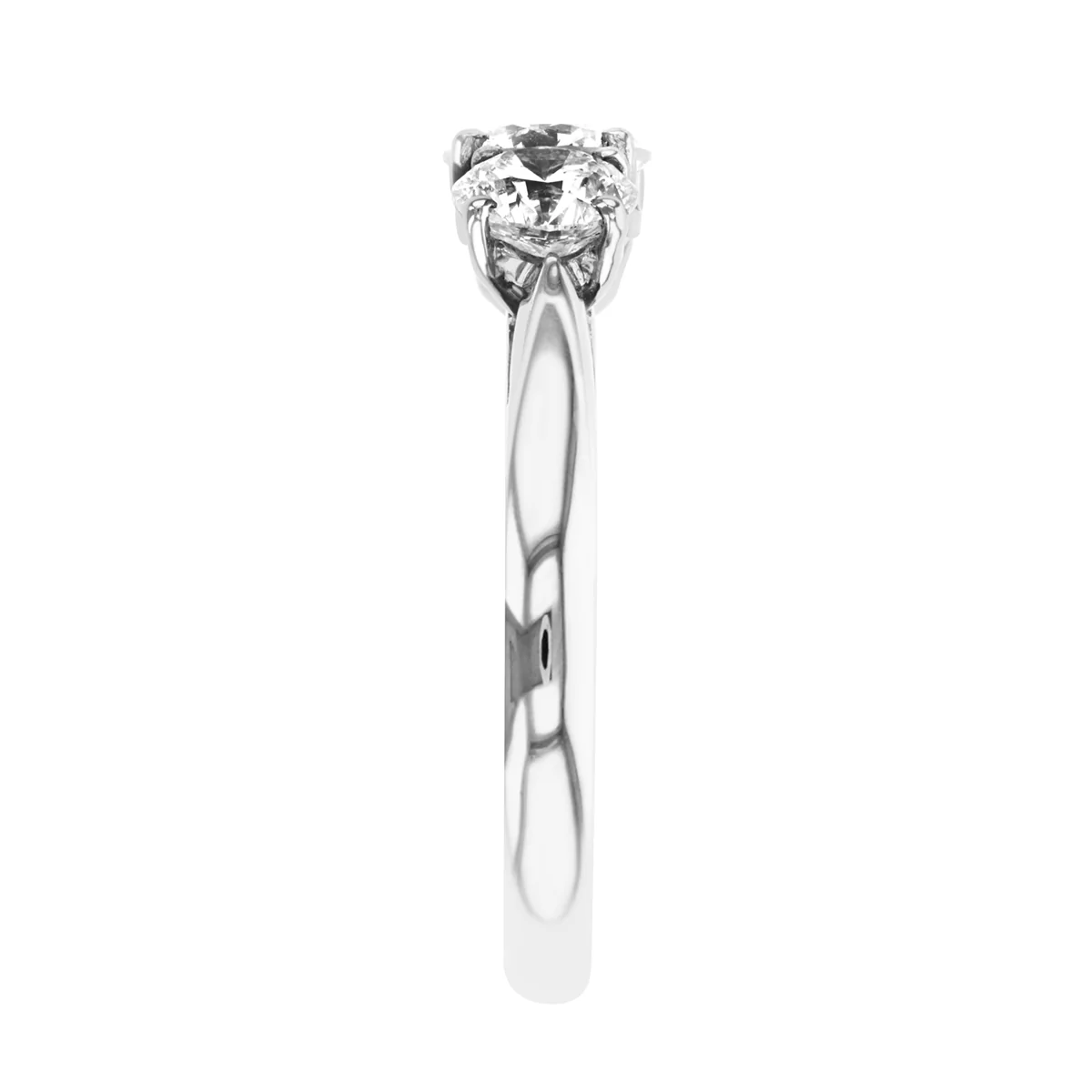 1.76ct Round Cut Diamond Three Stone Engagement Ring | Platinum - Image 4