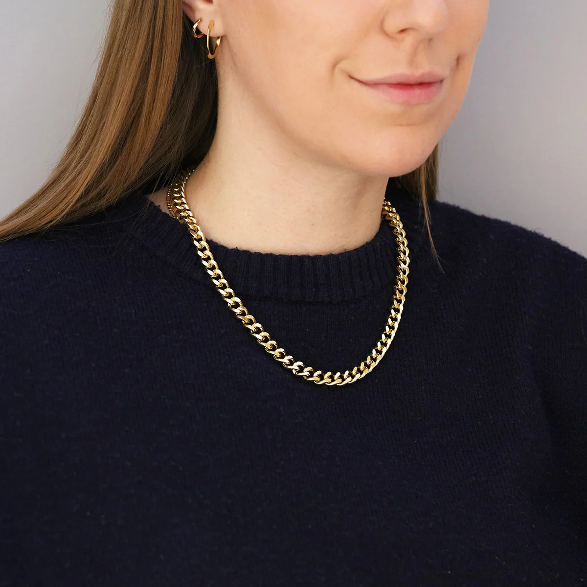 18.5" Plain Curb Chain Necklace (81.8g) | Pre-Loved | 9K Yellow Gold - Image 4