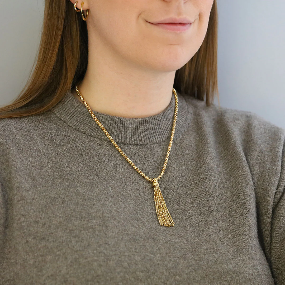 18" Fancy Link Tassel Necklace (23.06g) | Pre-Loved | 18K Yellow Gold - Image 4