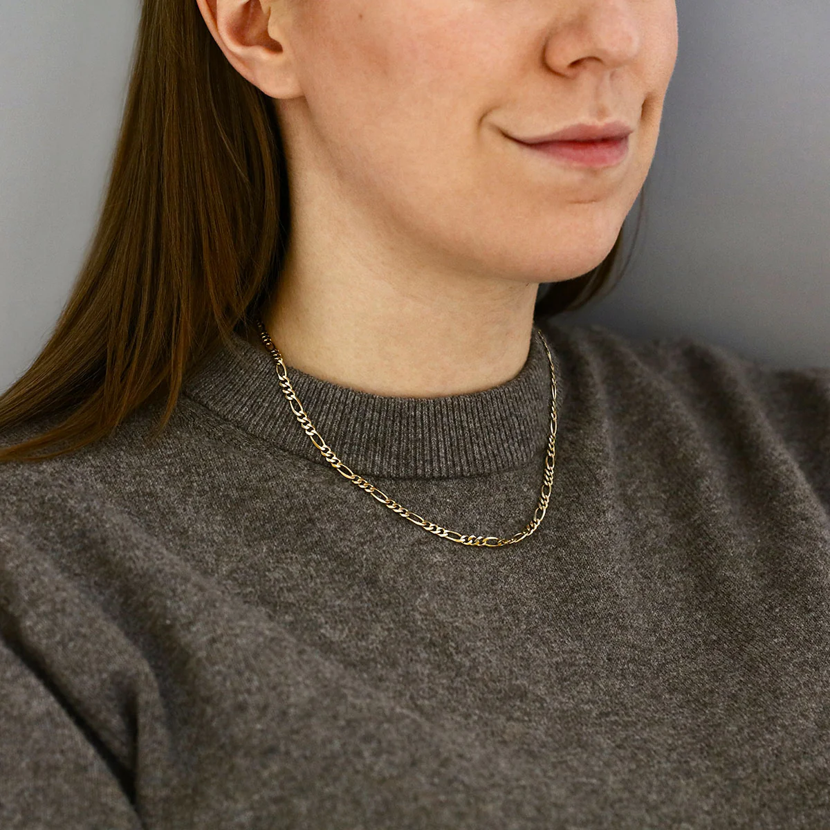 18" Figaro Link Necklace (10.9g) | Pre-Loved | 9K Yellow Gold - Image 4