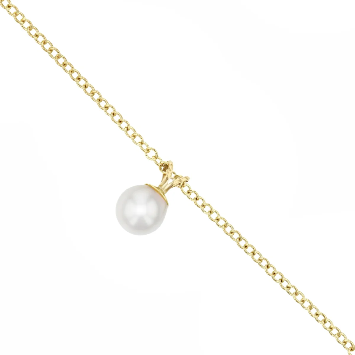 18" Pearl Drop Necklace | Pre-Loved | 9K Yellow Gold - Image 3