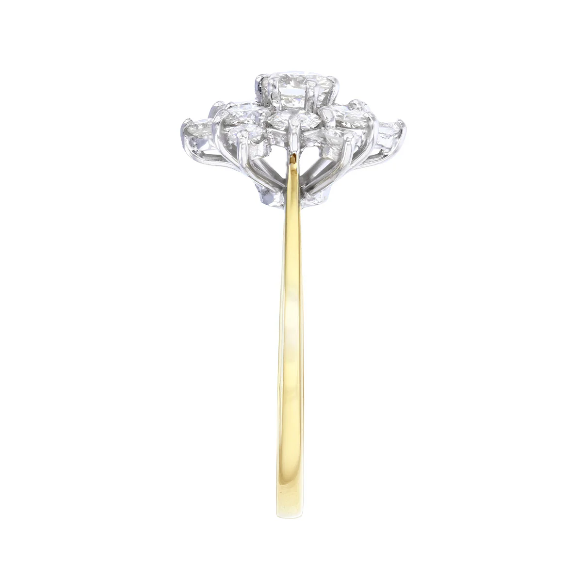 1986 Late Twentieth Century 1.24ct Brilliant Cut Diamond Cluster Ring | Pre-Loved | 18K Yellow Gold - Image 4
