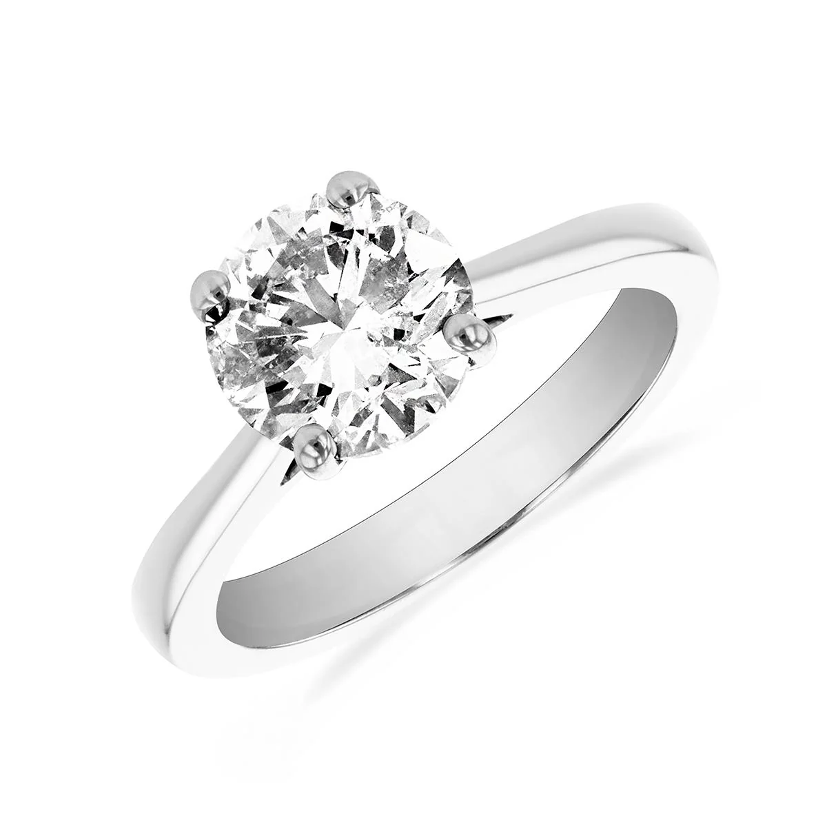 2.01ct Margot Round Cut Diamond Solitaire Engagement Ring | Platinum