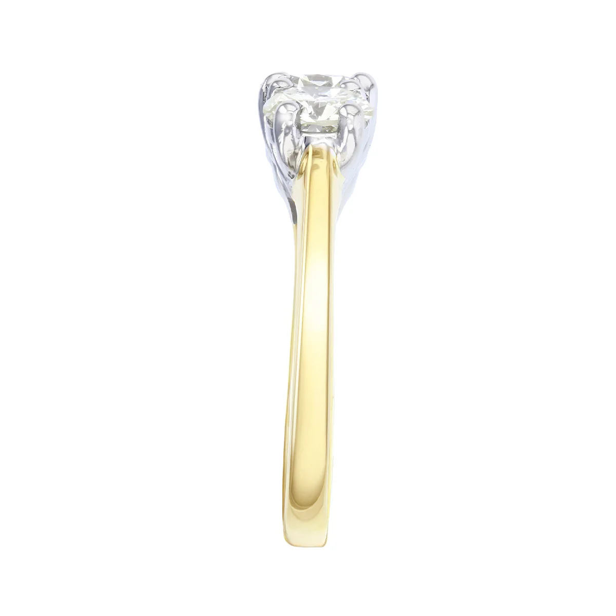 2.02ct Round Brilliant Cut Diamond Trilogy Ring | Pre-Loved | 18K Yellow Gold & Platinum - Image 4