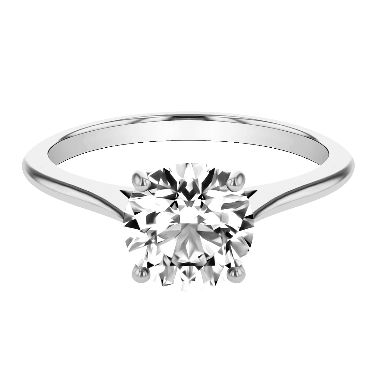 2.06ct Brigitte Round Cut Diamond Solitaire Engagement Ring | Pre-Loved| Platinum - Image 3