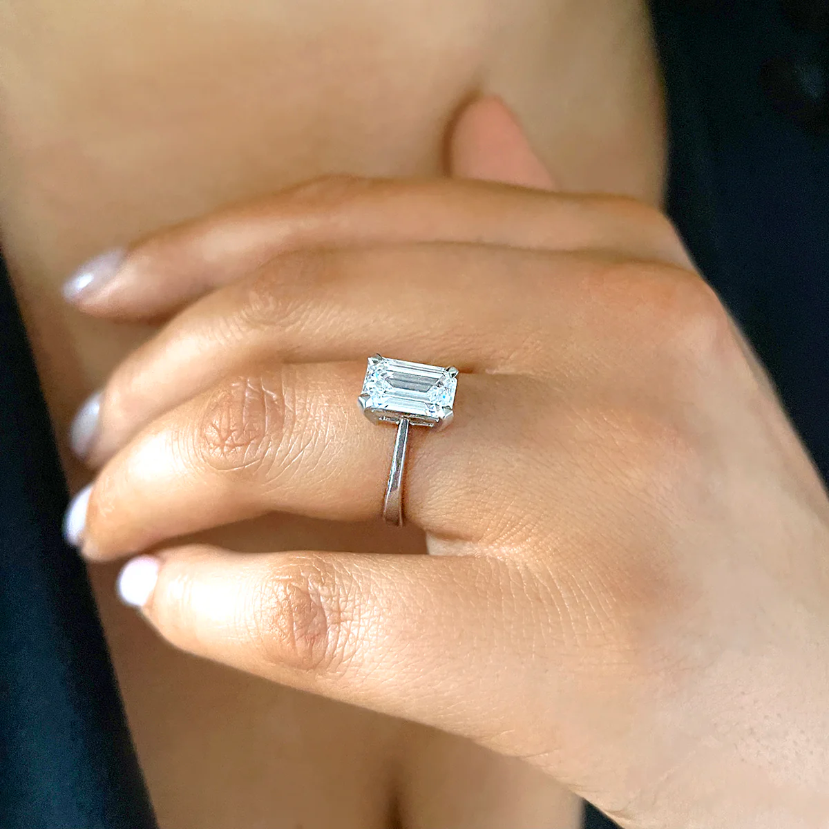 2.41ct Eden Emerald Cut Diamond Engagement Ring | D Colour | Pre-Loved | Platinum - Image 8