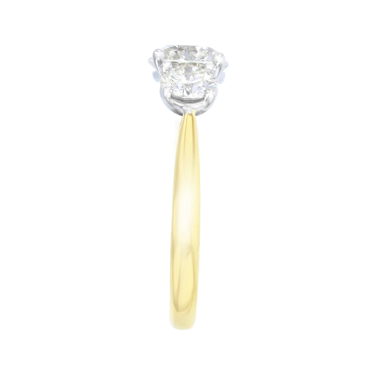 2.50ct Brilliant Cut Three Stone Engagement Ring | 18K Yellow Gold & Platinum - Image 4