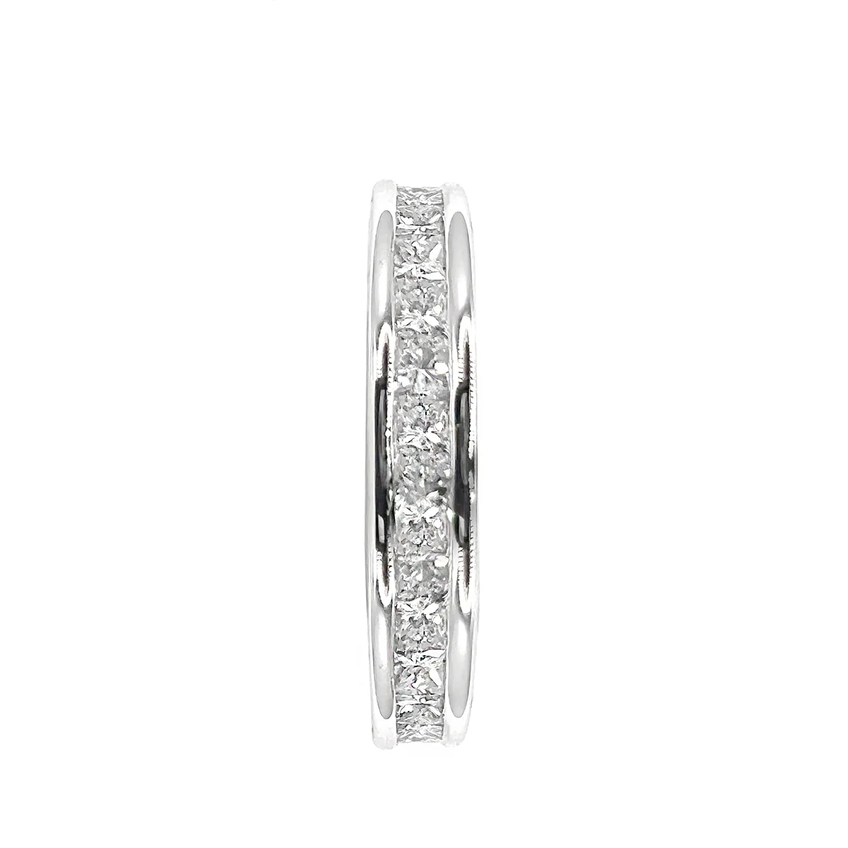 2.50ct Channel Set Princess Cut Full Eternity Band | Pre-Loved | 18K White Gold - Image 3