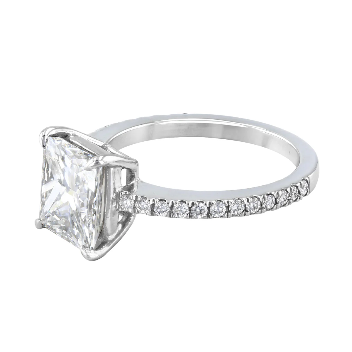 2.68ct Princess Cut Diamond Solitaire Engagement Ring | Pre-Loved | 18K White Gold - Image 3