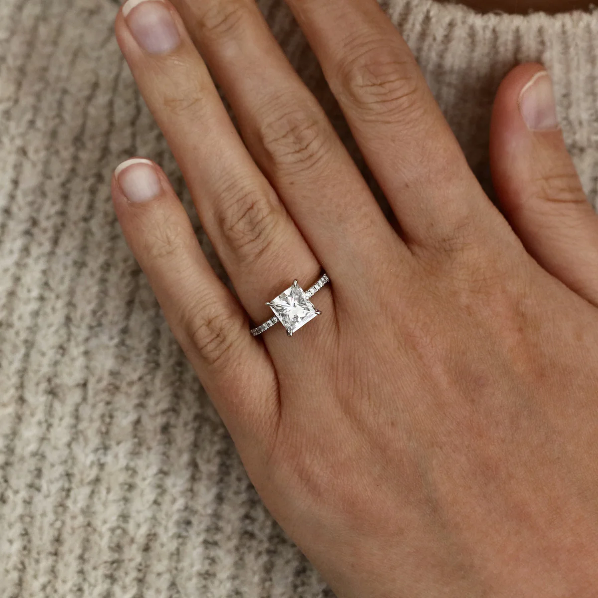 2.68ct Princess Cut Diamond Solitaire Engagement Ring | Pre-Loved | 18K White Gold - Image 6