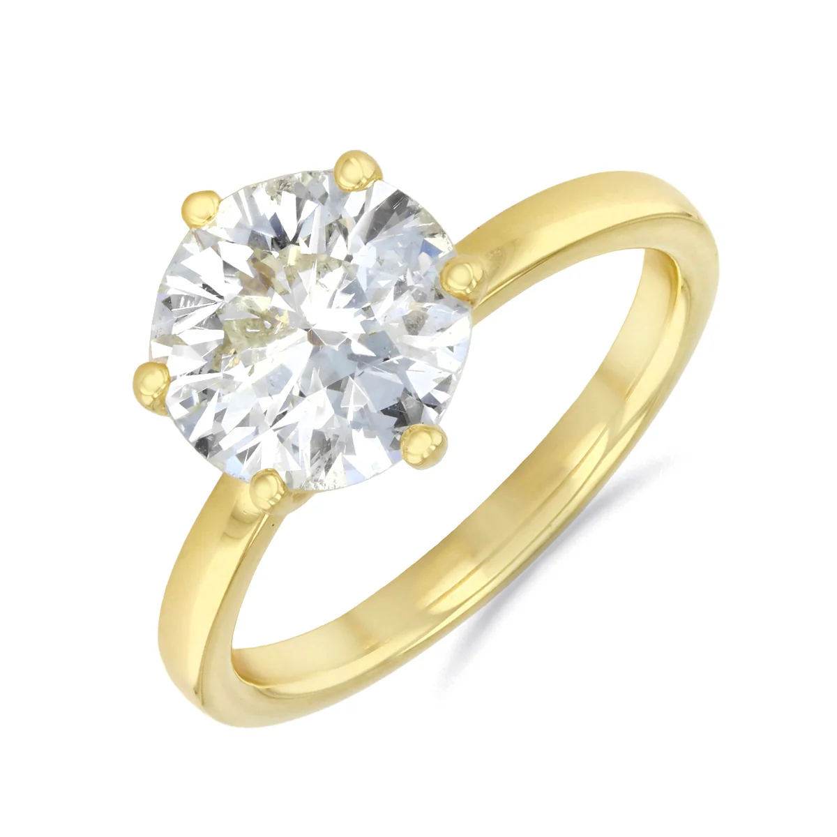 2.86ct Old Cut Diamond Solitaire Engagement Ring | Pre-Loved | 18K Yellow Gold