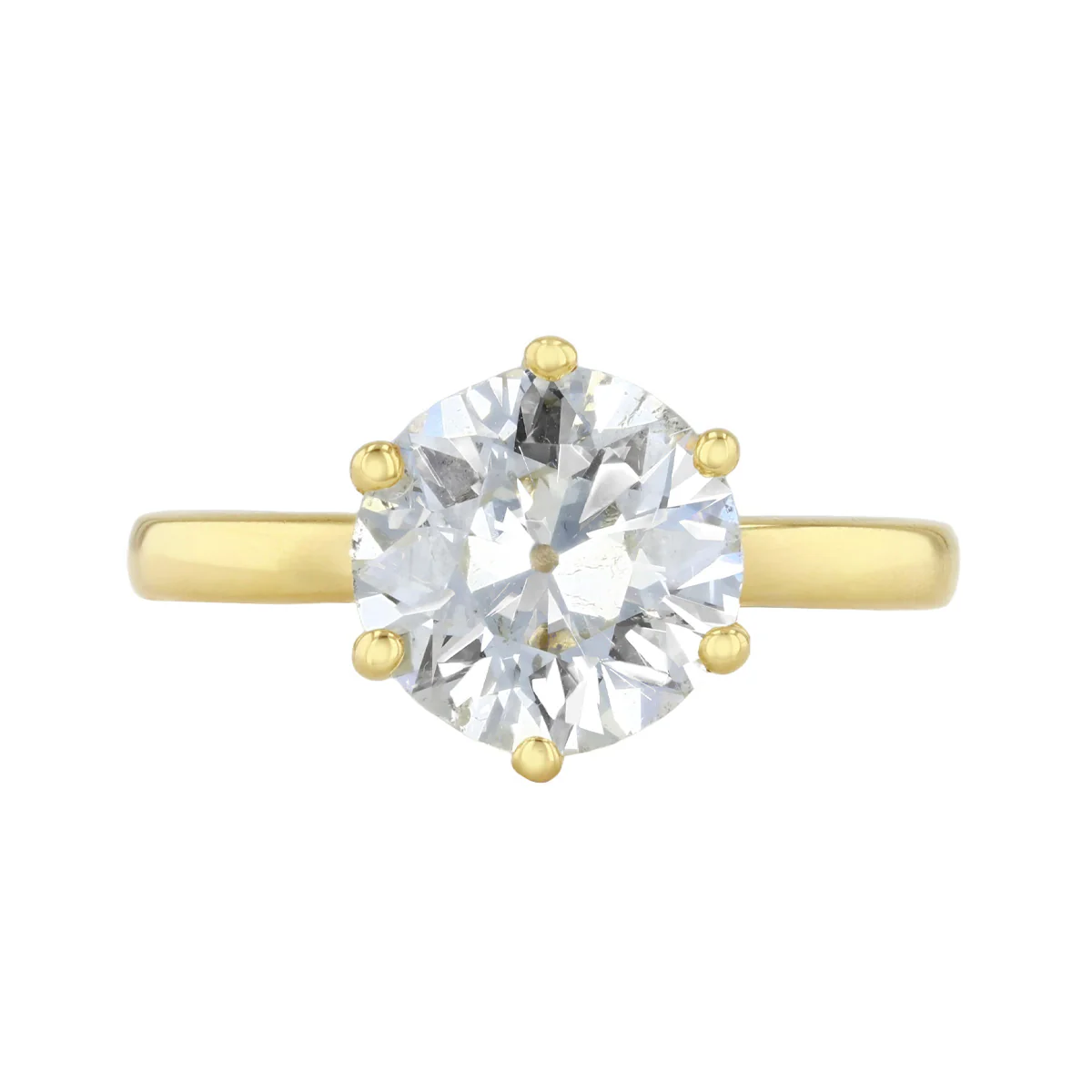 2.86ct Old Cut Diamond Solitaire Engagement Ring | Pre-Loved | 18K Yellow Gold - Image 2