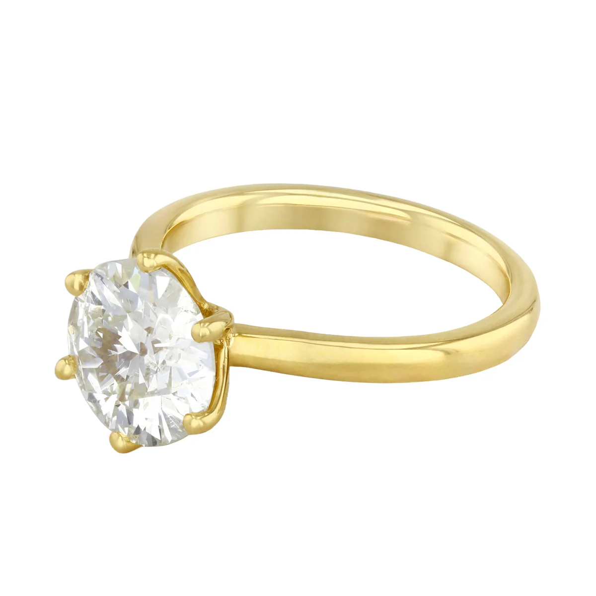 2.86ct Old Cut Diamond Solitaire Engagement Ring | Pre-Loved | 18K Yellow Gold - Image 3