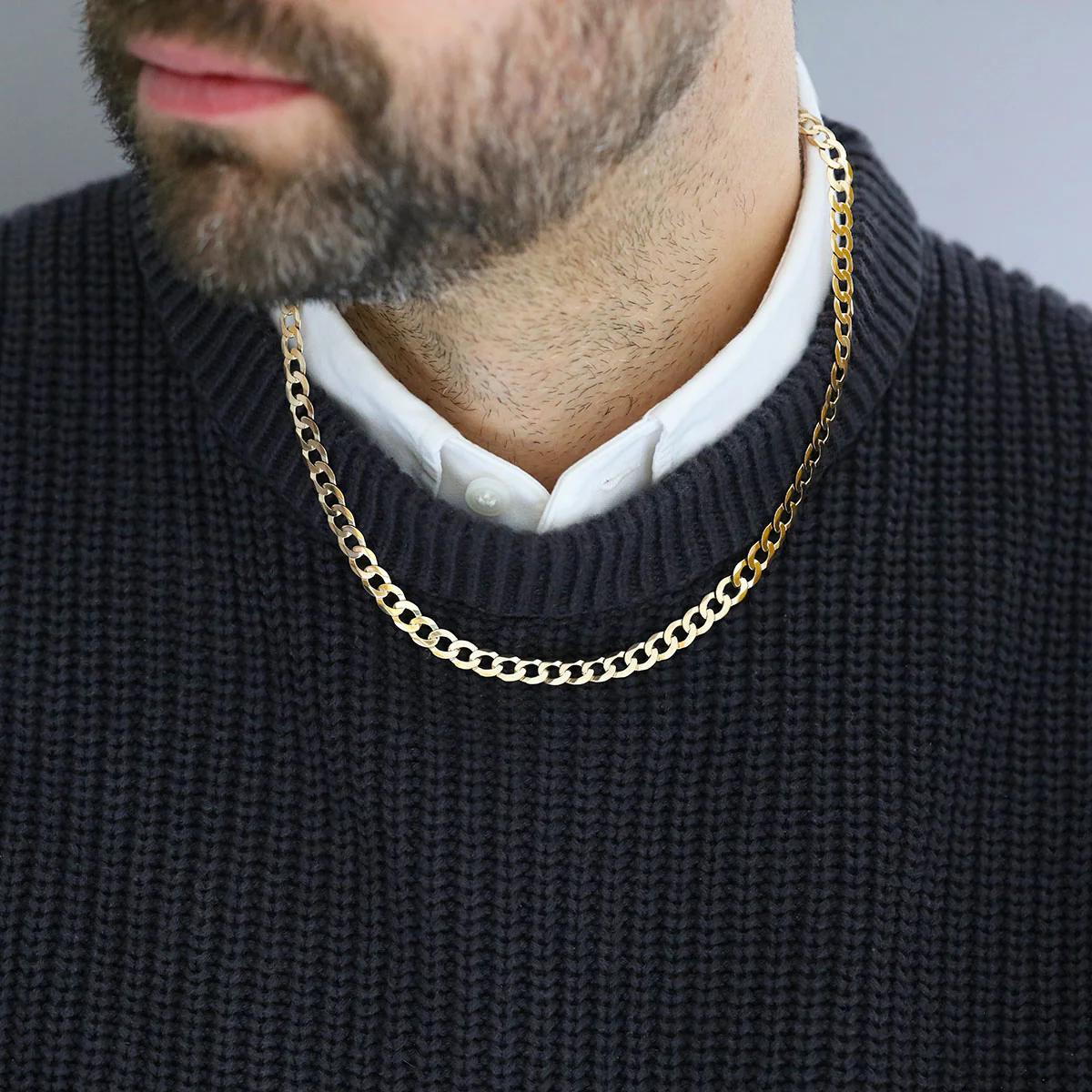 20.5" Plain Curb Necklace (14.35g) | Pre-Loved | 9K Yellow Gold - Image 4