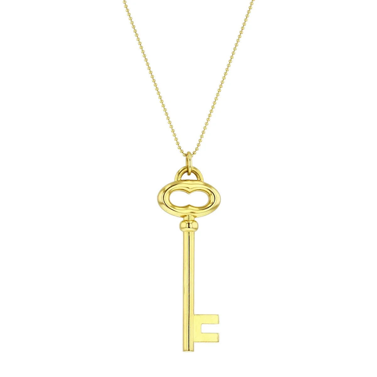 2009 Tiffany & Co Key Necklace & 24" Chain | pre-Loved | 18K Yellow Gold