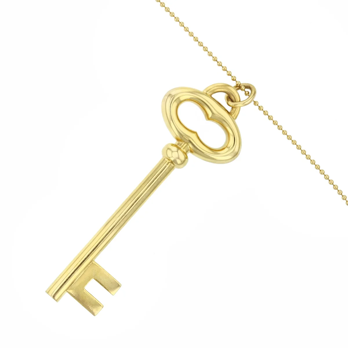2009 Tiffany & Co Key Necklace & 24" Chain | pre-Loved | 18K Yellow Gold - Image 3
