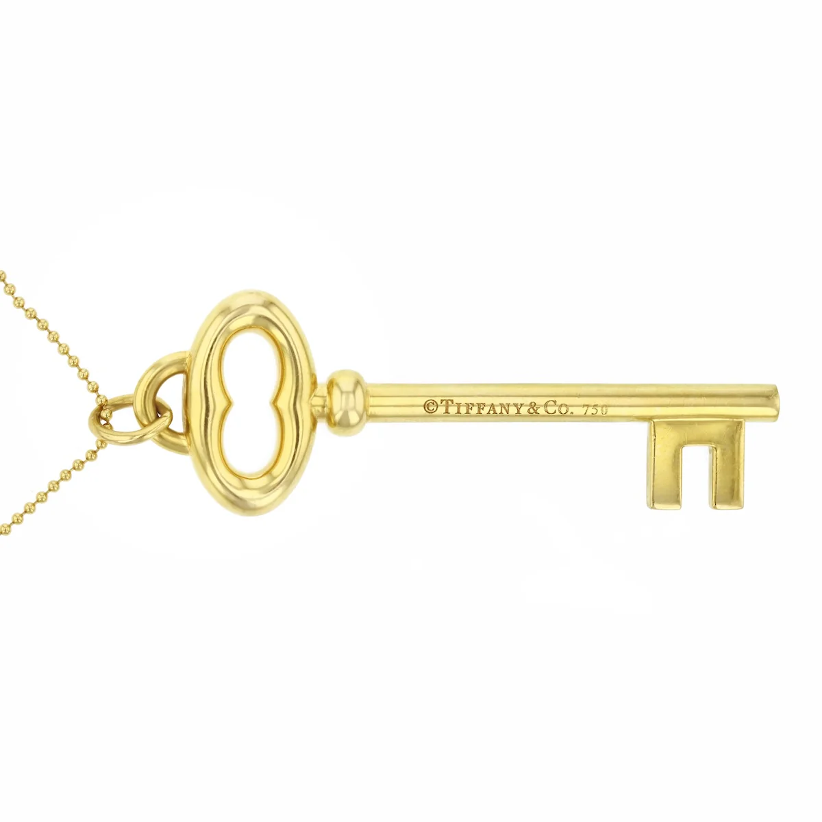 2009 Tiffany & Co Key Necklace & 24" Chain | pre-Loved | 18K Yellow Gold - Image 4
