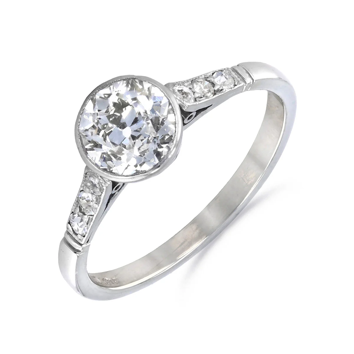 20th Century 1.05ct Old Cut Diamond Solitaire Ring | Pre-Loved | Platinum