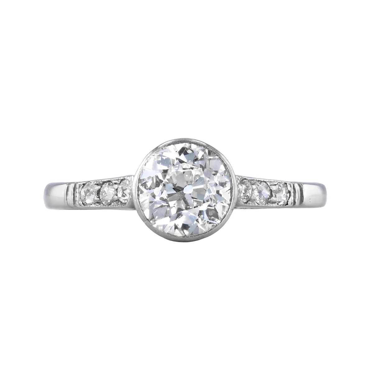 20th Century 1.05ct Old Cut Diamond Solitaire Ring | Pre-Loved | Platinum - Image 2