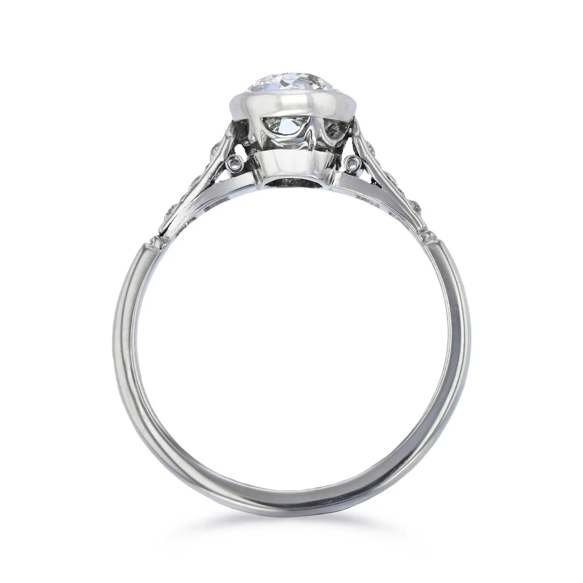 20th Century 1.05ct Old Cut Diamond Solitaire Ring | Pre-Loved | Platinum - Image 5