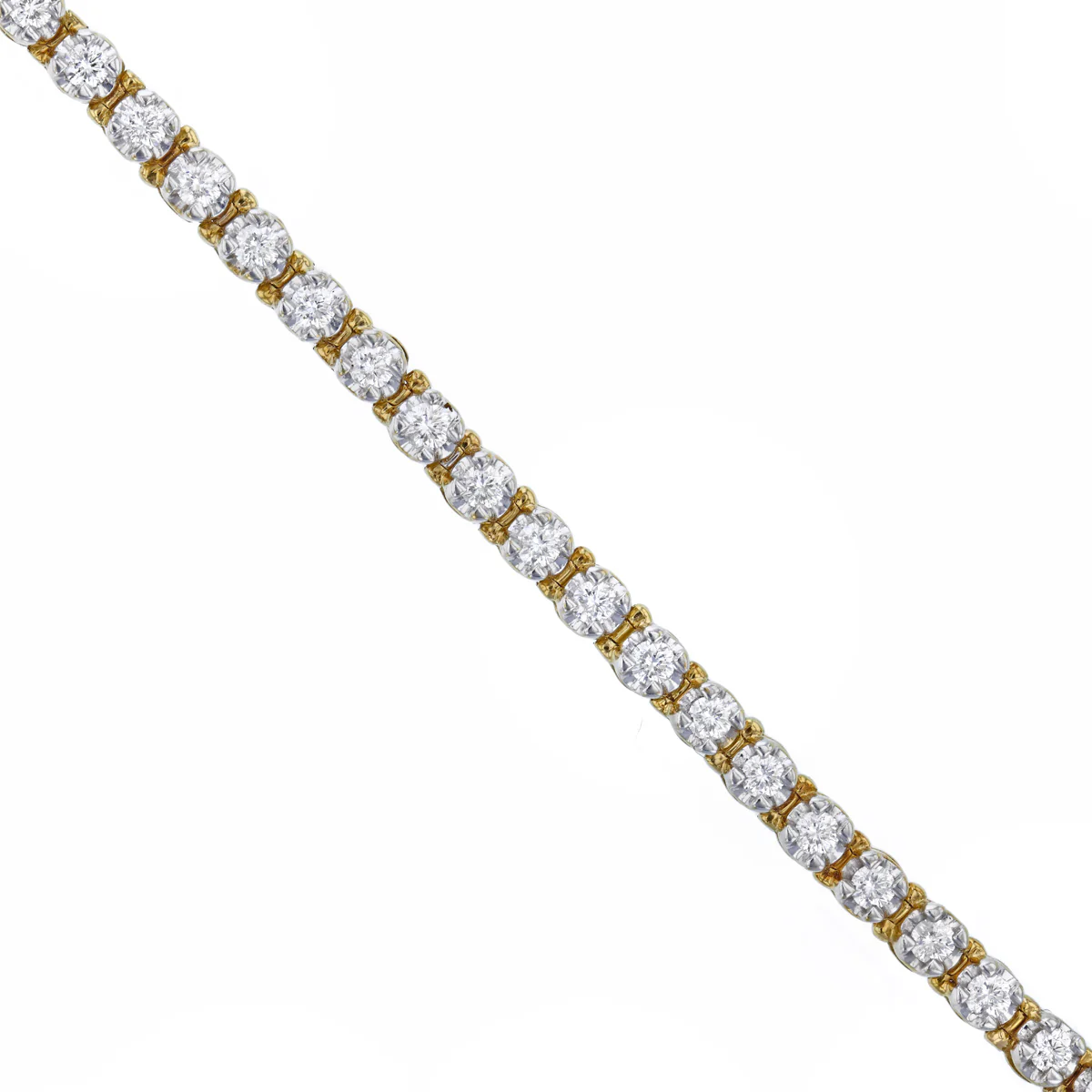 2ct Brilliant Cut Diamond Tennis Bracelet | Pre-Loved | 9K Yellow Gold - Image 2