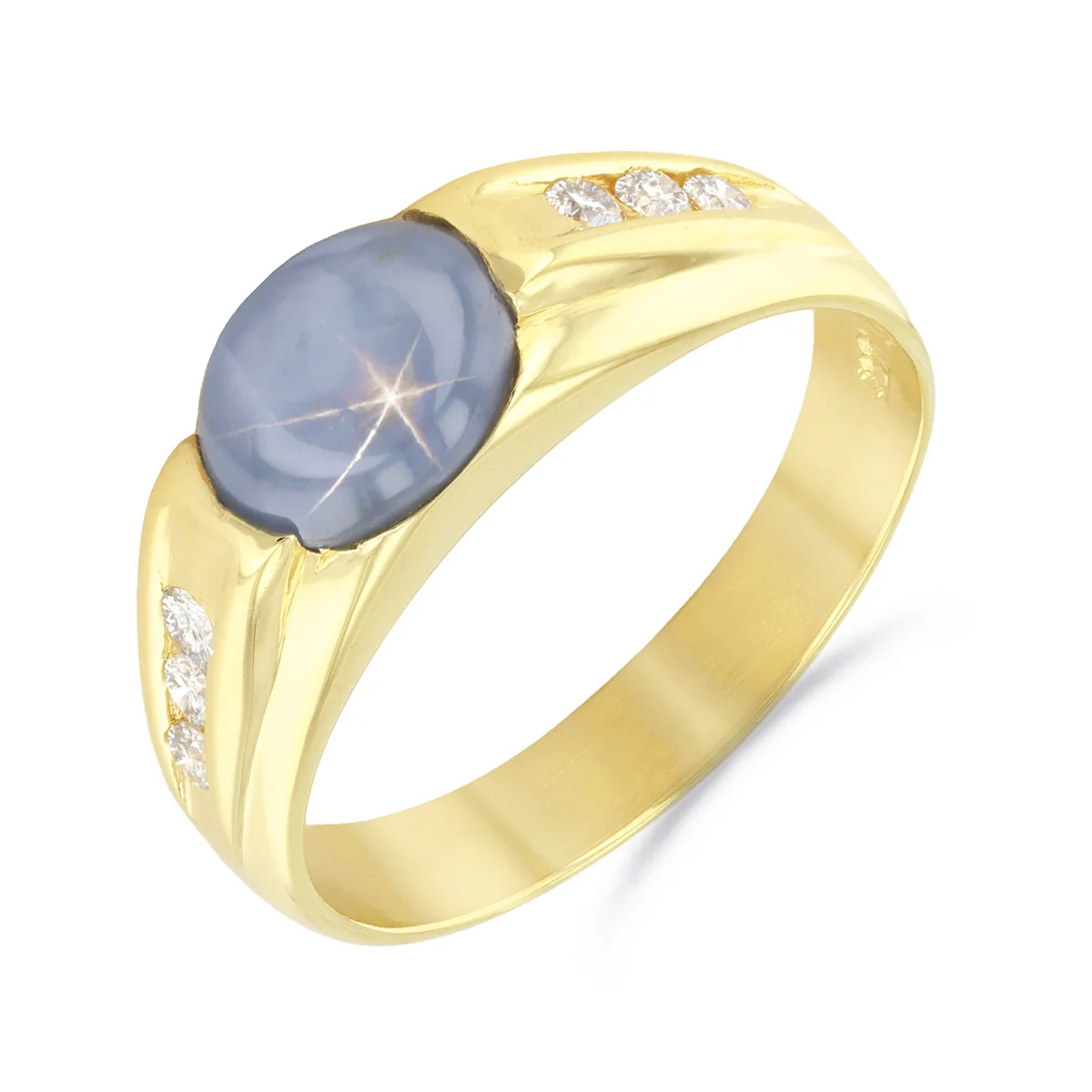 3.25ct Oval Cabochon Sapphire Ring | Pre-Loved | 18K Yellow Gold