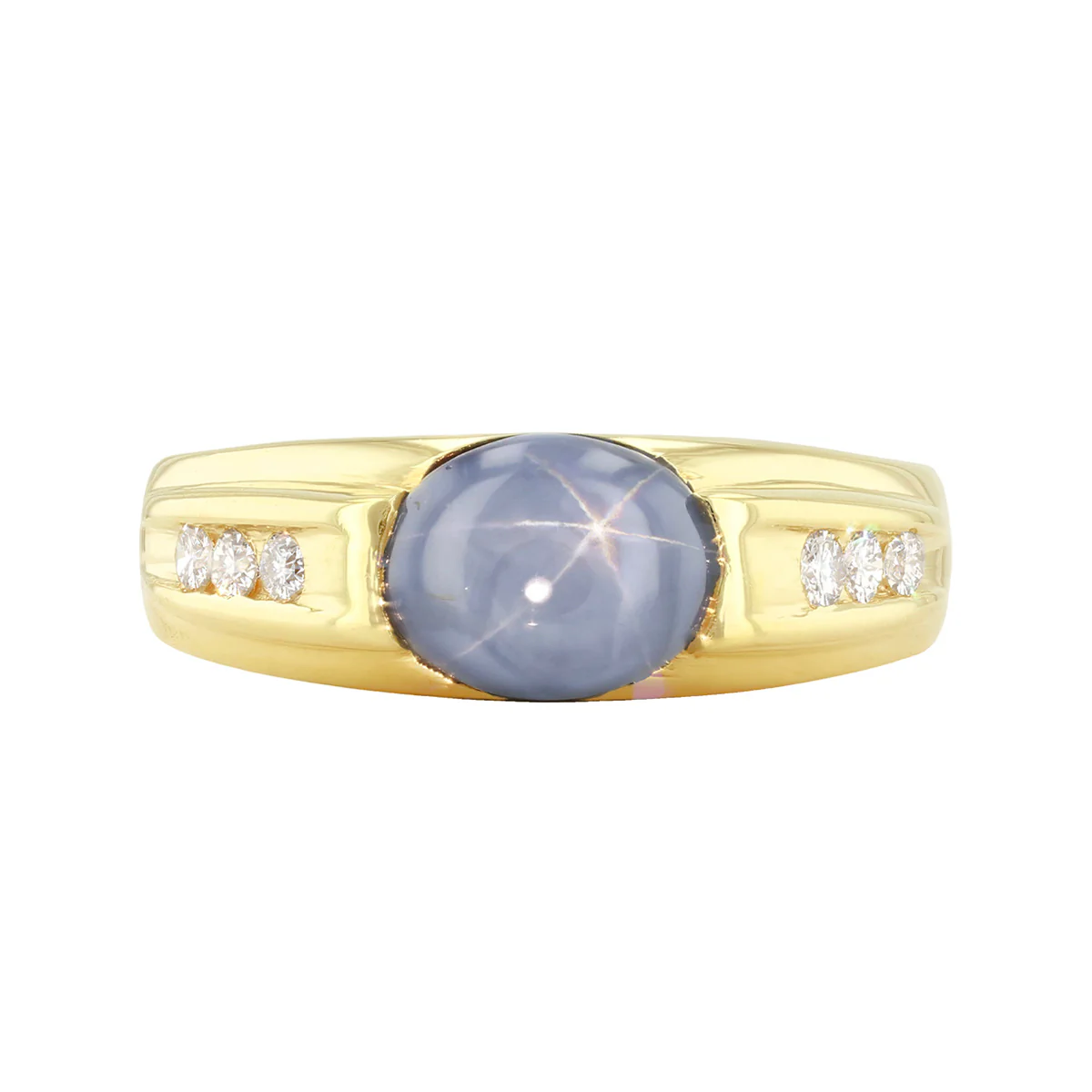 3.25ct Oval Cabochon Sapphire Ring | Pre-Loved | 18K Yellow Gold - Image 2