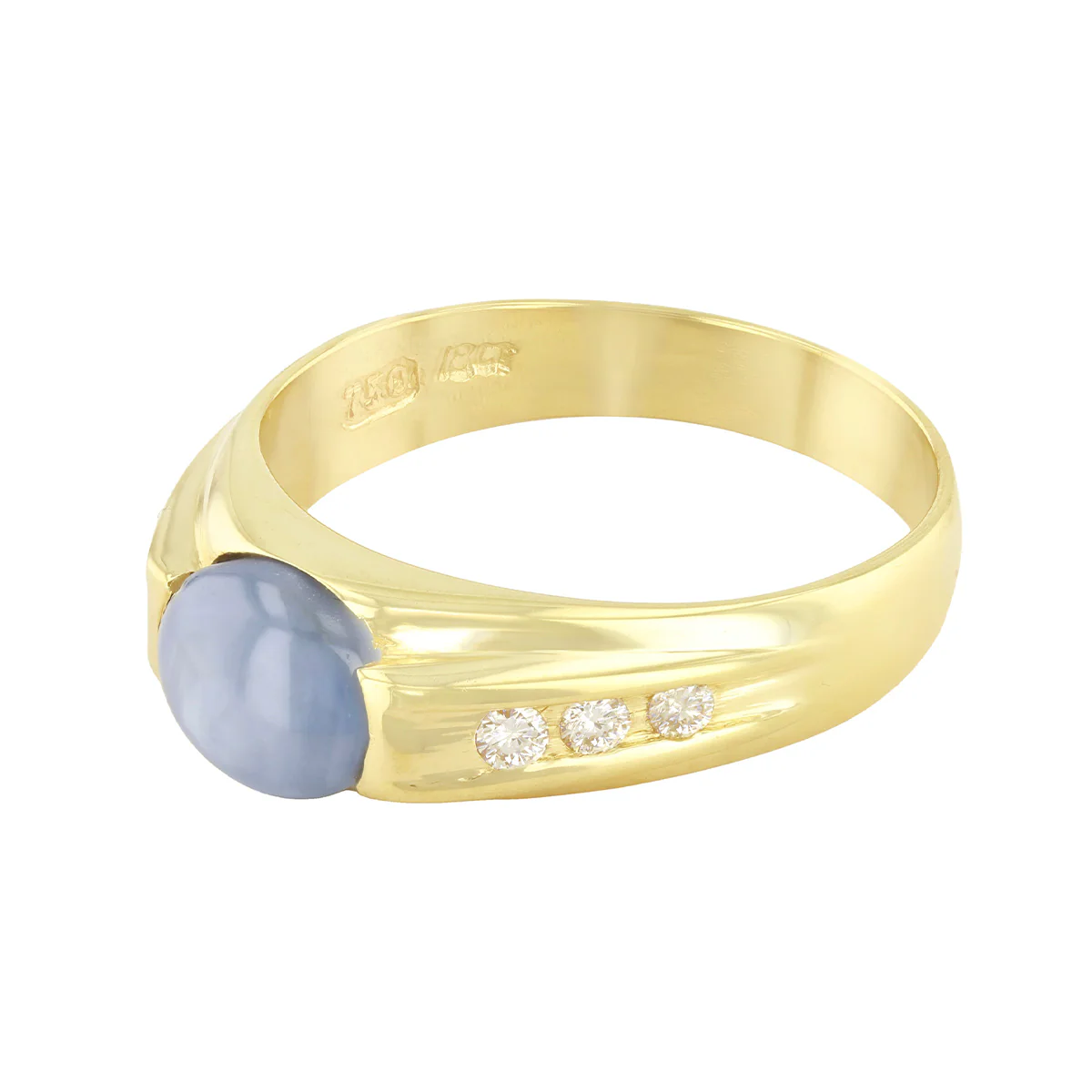 3.25ct Oval Cabochon Sapphire Ring | Pre-Loved | 18K Yellow Gold - Image 3