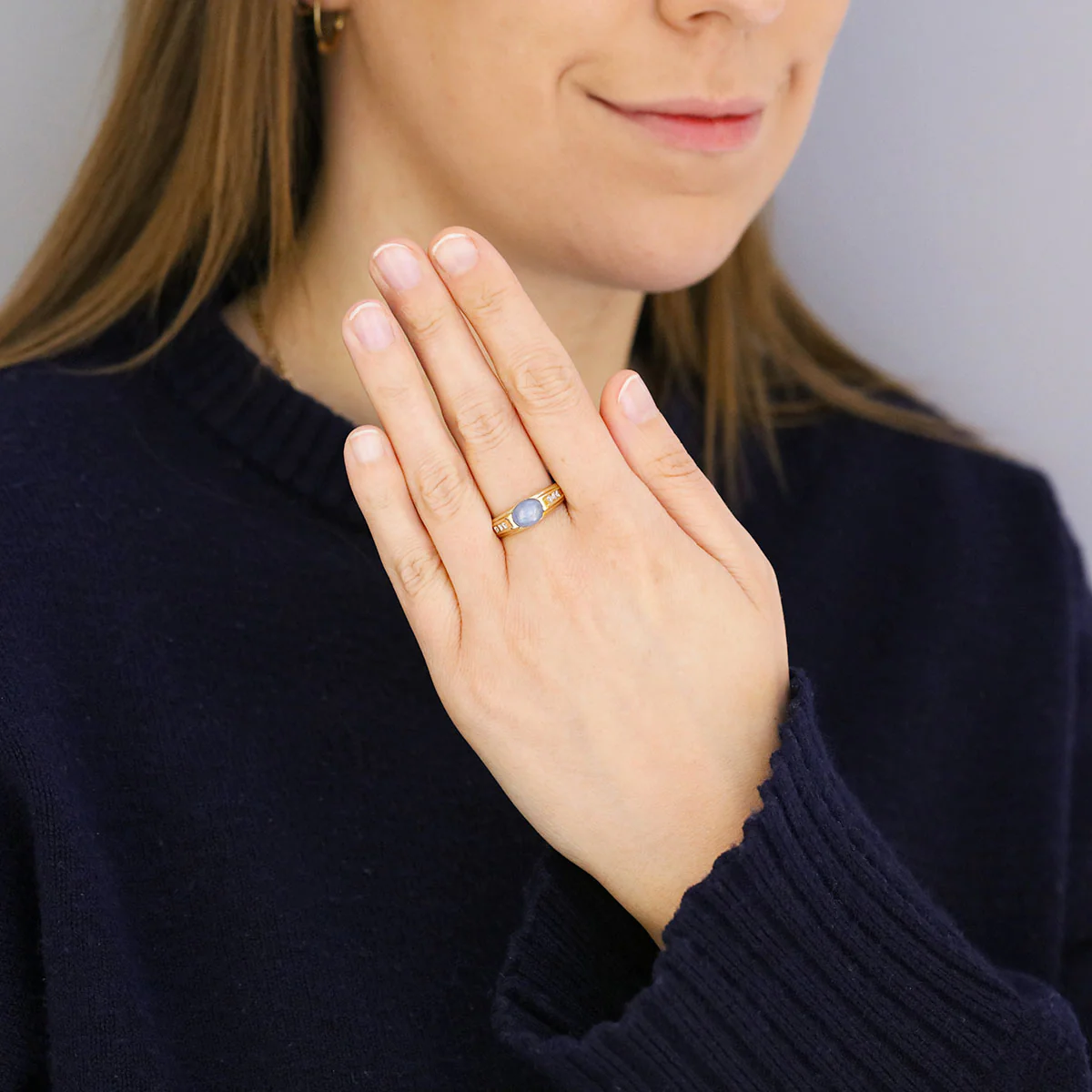 3.25ct Oval Cabochon Sapphire Ring | Pre-Loved | 18K Yellow Gold - Image 7