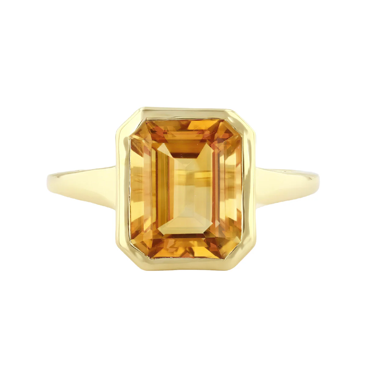 3.30ct Diamantina Citrine Bezel Set Dress Ring | Pre-Loved | 9K Yellow Gold - Image 2