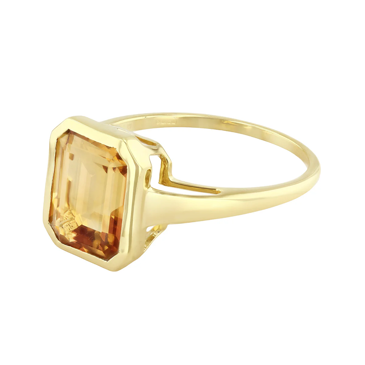 3.30ct Diamantina Citrine Bezel Set Dress Ring | Pre-Loved | 9K Yellow Gold - Image 3