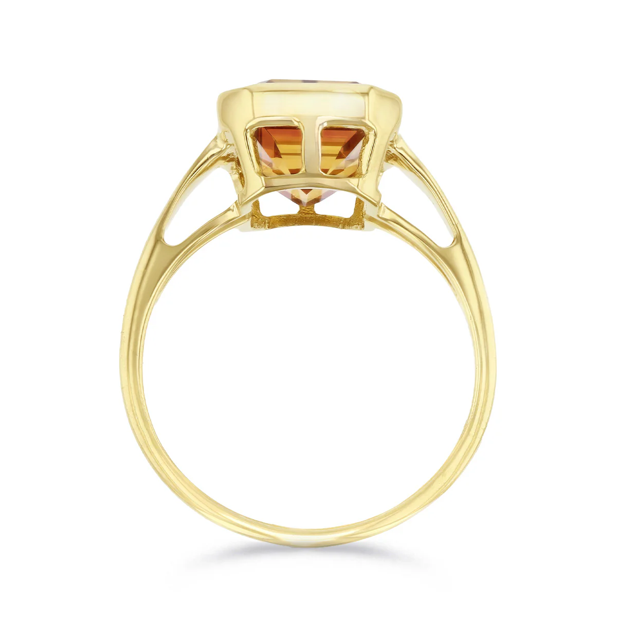 3.30ct Diamantina Citrine Bezel Set Dress Ring | Pre-Loved | 9K Yellow Gold - Image 5