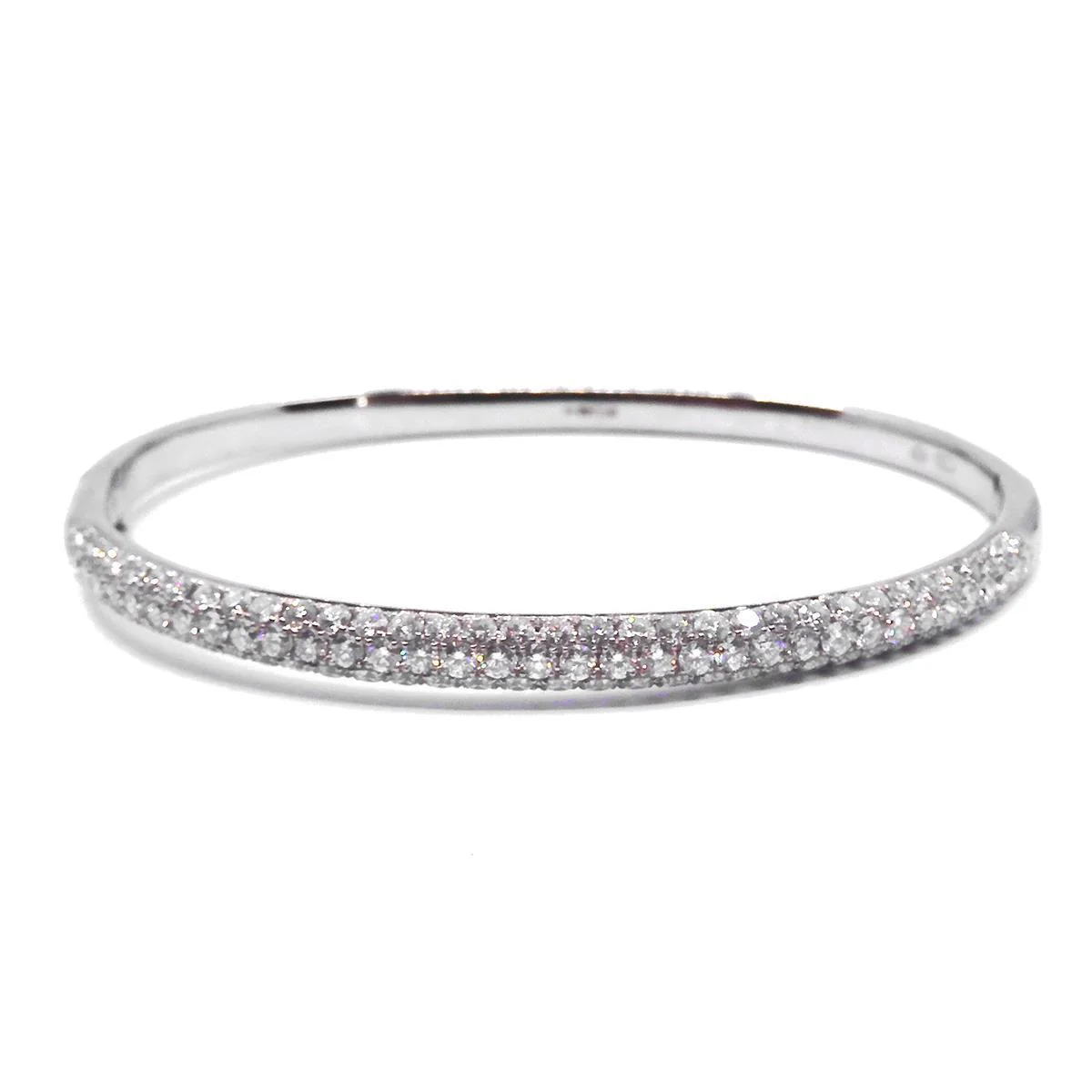 3.44ct Diamond Set Bangle | Pre-Loved | 18K White Gold