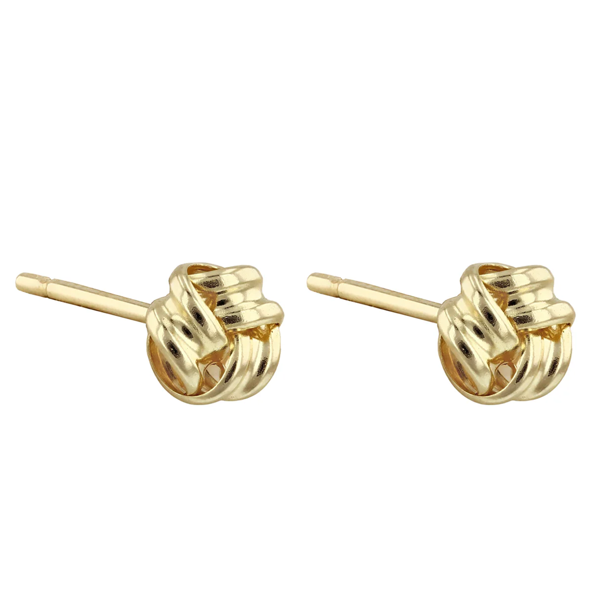 5mm Ribbon Knot Stud Earrings | 9K Solid Yellow Gold - Image 3