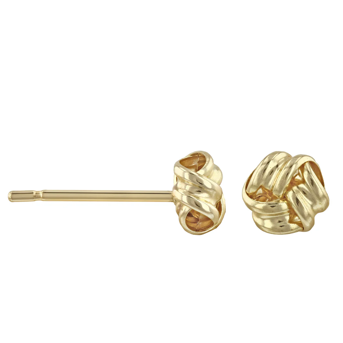 5mm Ribbon Knot Stud Earrings | 9K Solid Yellow Gold - Image 4