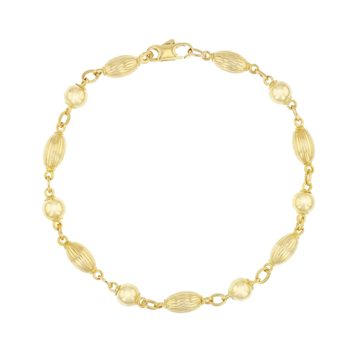7.5" Fancy Oval and Round Link Bracelet (6.2g) | Pre-Loved | 9K Yellow Gold