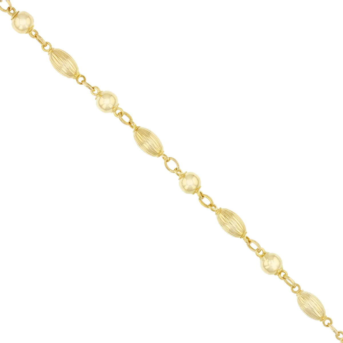 7.5" Fancy Oval and Round Link Bracelet (6.2g) | Pre-Loved | 9K Yellow Gold - Image 2