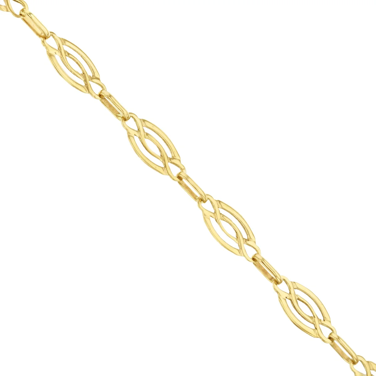 7" Intertwined Fancy Link Bracelet (2.7g) | Pre-Loved | 9K Yellow Gold - Image 2