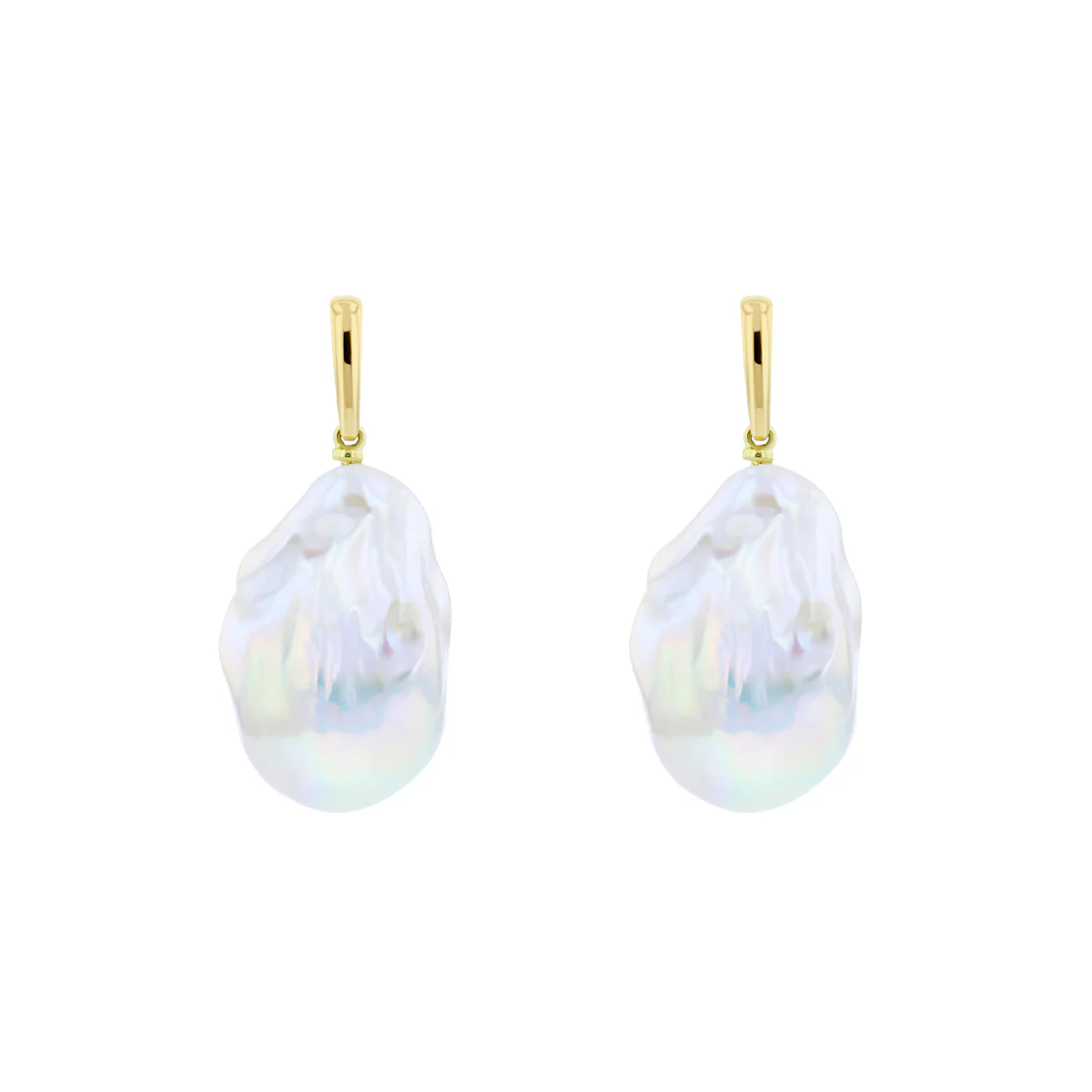 Baroque Pearl Drop Earrings | 18K Yellow Gold