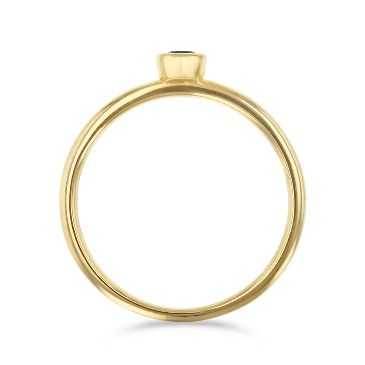 Birthstone Collection 0.11ct Emerald Rubover Ring | 9K Yellow Gold - Image 3