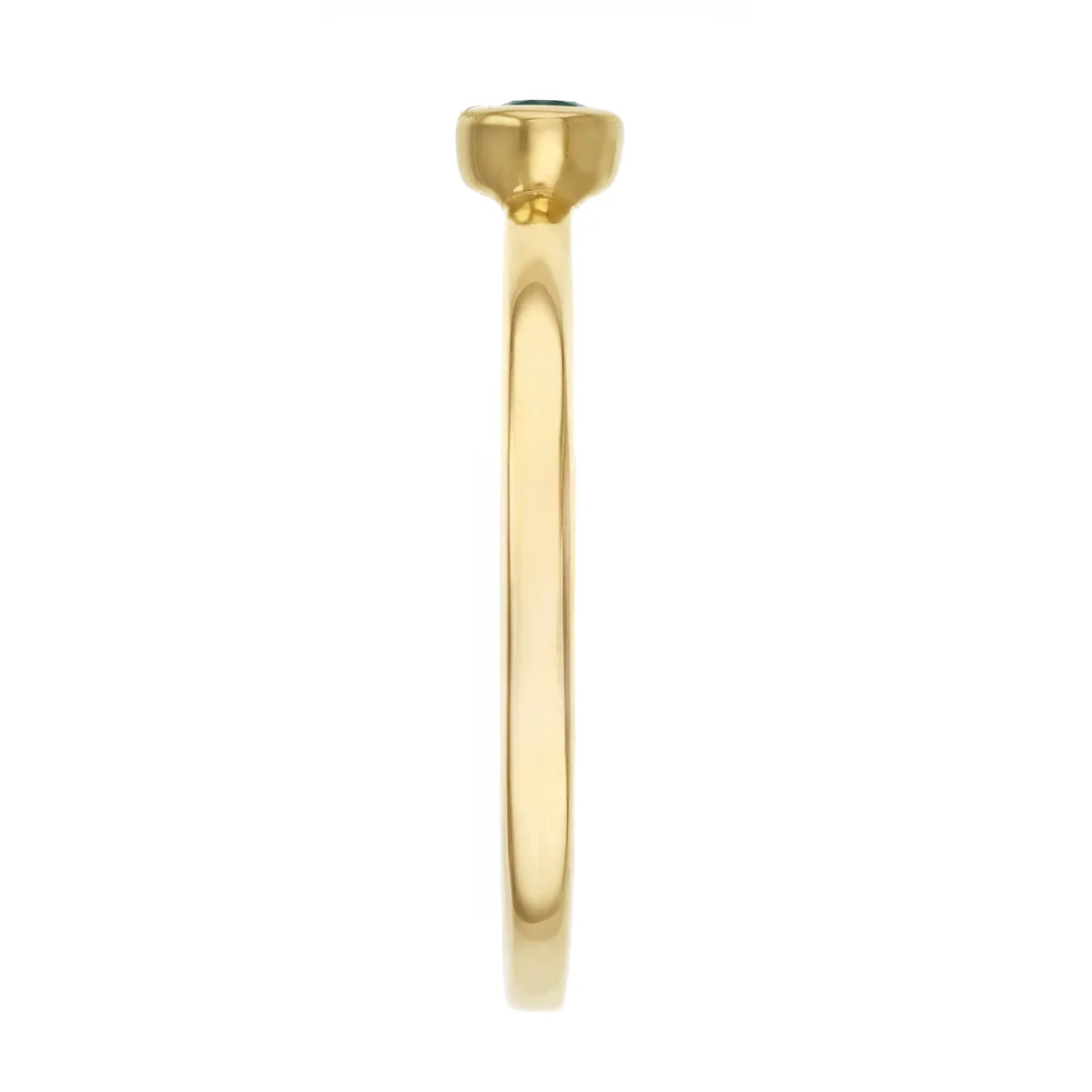 Birthstone Collection 0.11ct Emerald Rubover Ring | 9K Yellow Gold - Image 4