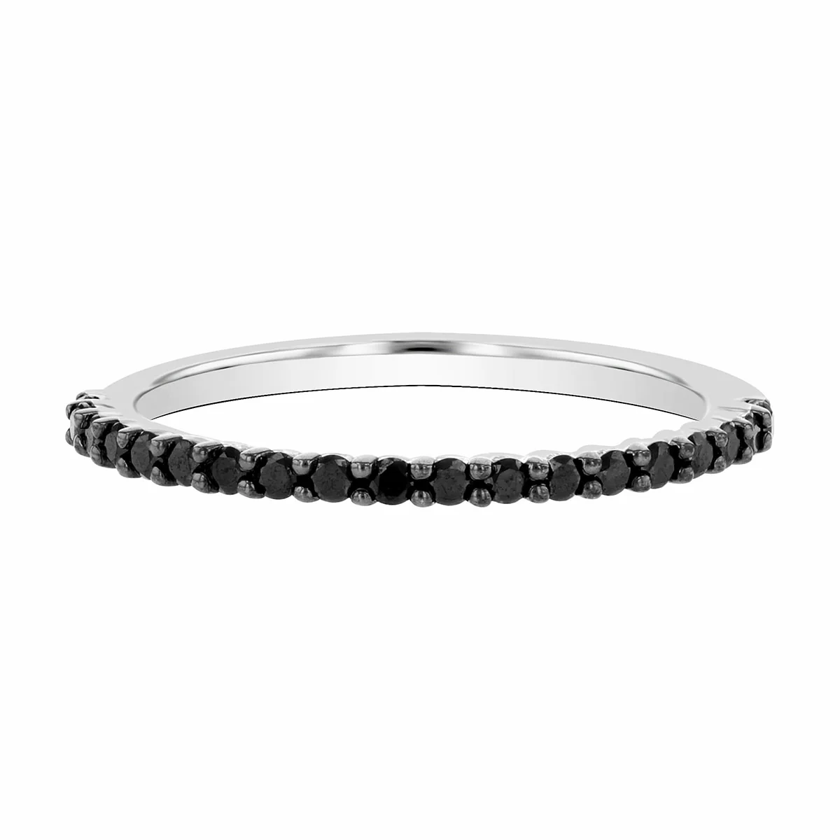 Bijou Collection 0.25ct Noir Black Diamond Half Eternity Ring | White Gold - Image 2
