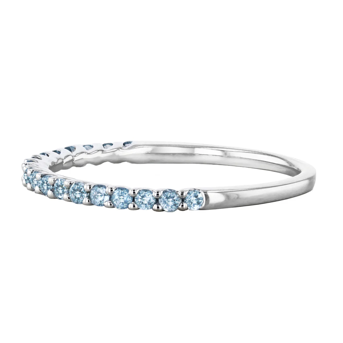 Bijou Collection 0.29ct Swiss Blue Topaz Half Eternity Ring | 9K White Gold - Image 2