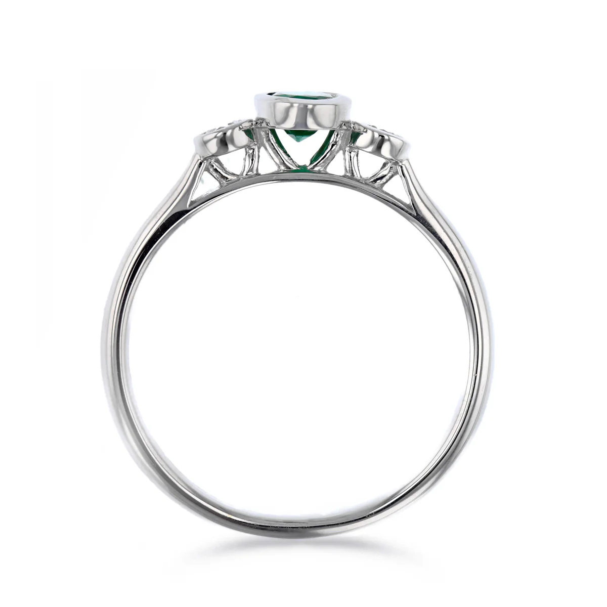 Bijou Collection 0.35ct Oval Emerald and Diamond | 9K White Gold - Image 5