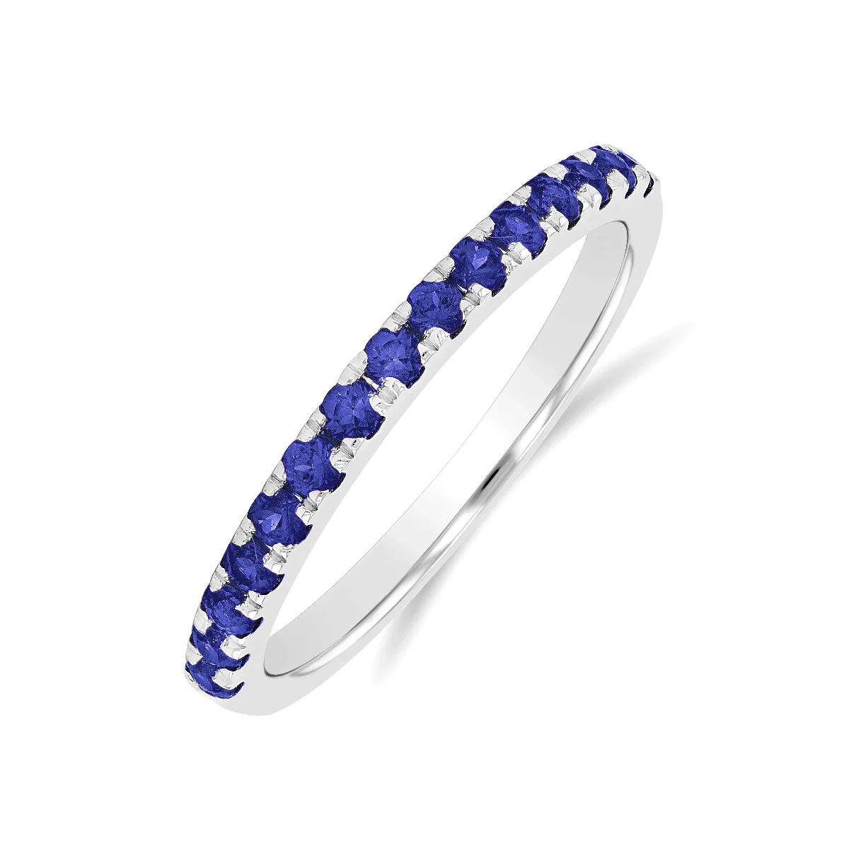 Bijou Collection 0.43ct Blue Sapphire Half Eternity Ring | 9K White Gold